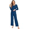 imageWiWi Pajamas Sets for Women Soft Long Sleeve Tops and Pants Sleepwear Ladies Pjs Viscose from Bamboo Pj SXXLAink Blue