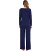 imageWiWi Pajamas Sets for Women Soft Long Sleeve Tops and Pants Sleepwear Ladies Pjs Viscose from Bamboo Pj SXXLAnavy