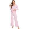 imageWiWi Pajamas Sets for Women Soft Long Sleeve Tops and Pants Sleepwear Ladies Pjs Viscose from Bamboo Pj SXXLApink