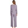 imageWiWi Pajamas Sets for Women Soft Long Sleeve Tops and Pants Sleepwear Ladies Pjs Viscose from Bamboo Pj SXXLAviolet
