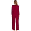 imageWiWi Pajamas Sets for Women Soft Long Sleeve Tops and Pants Sleepwear Ladies Pjs Viscose from Bamboo Pj SXXLAwine Red