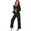 imageWiWi Pajamas Sets for Women Soft Long Sleeve Tops and Pants Sleepwear Ladies Pjs Viscose from Bamboo Pj SXXLBblack