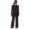 imageWiWi Pajamas Sets for Women Soft Long Sleeve Tops and Pants Sleepwear Ladies Pjs Viscose from Bamboo Pj SXXLBblack