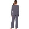 imageWiWi Pajamas Sets for Women Soft Long Sleeve Tops and Pants Sleepwear Ladies Pjs Viscose from Bamboo Pj SXXLBdark Grey