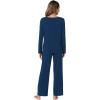imageWiWi Pajamas Sets for Women Soft Long Sleeve Tops and Pants Sleepwear Ladies Pjs Viscose from Bamboo Pj SXXLBink Blue