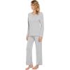 imageWiWi Pajamas Sets for Women Soft Long Sleeve Tops and Pants Sleepwear Ladies Pjs Viscose from Bamboo Pj SXXLBlight Heather Grey