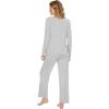 imageWiWi Pajamas Sets for Women Soft Long Sleeve Tops and Pants Sleepwear Ladies Pjs Viscose from Bamboo Pj SXXLBlight Heather Grey