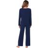 imageWiWi Pajamas Sets for Women Soft Long Sleeve Tops and Pants Sleepwear Ladies Pjs Viscose from Bamboo Pj SXXLBnavy