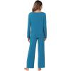 imageWiWi Pajamas Sets for Women Soft Long Sleeve Tops and Pants Sleepwear Ladies Pjs Viscose from Bamboo Pj SXXLBteal Blue