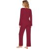 imageWiWi Pajamas Sets for Women Soft Long Sleeve Tops and Pants Sleepwear Ladies Pjs Viscose from Bamboo Pj SXXLBwine Red