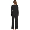 imageWiWi Pajamas Sets for Women Soft Long Sleeve Tops and Pants Sleepwear Ladies Pjs Viscose from Bamboo Pj SXXLCblack
