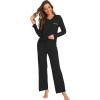imageWiWi Pajamas Sets for Women Soft Long Sleeve Tops and Pants Sleepwear Ladies Pjs Viscose from Bamboo Pj SXXLCblack