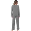 imageWiWi Pajamas Sets for Women Soft Long Sleeve Tops and Pants Sleepwear Ladies Pjs Viscose from Bamboo Pj SXXLCdark Heather Grey