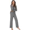 imageWiWi Pajamas Sets for Women Soft Long Sleeve Tops and Pants Sleepwear Ladies Pjs Viscose from Bamboo Pj SXXLCdark Heather Grey