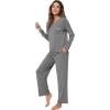 imageWiWi Pajamas Sets for Women Soft Long Sleeve Tops and Pants Sleepwear Ladies Pjs Viscose from Bamboo Pj SXXLCdark Heather Grey