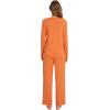imageWiWi Pajamas Sets for Women Soft Long Sleeve Tops and Pants Sleepwear Ladies Pjs Viscose from Bamboo Pj SXXLCorange