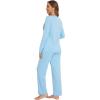 imageWiWi Pajamas Sets for Women Soft Long Sleeve Tops and Pants Sleepwear Ladies Pjs Viscose from Bamboo Pj SXXLCpale Blue