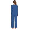 imageWiWi Pajamas Sets for Women Soft Long Sleeve Tops and Pants Sleepwear Ladies Pjs Viscose from Bamboo Pj SXXLCprussian Blue