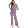 imageWiWi Pajamas Sets for Women Soft Long Sleeve Tops and Pants Sleepwear Ladies Pjs Viscose from Bamboo Pj SXXLCviolet