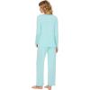 imageWiWi Pajamas Sets for Women Soft Long Sleeve Tops and Pants Sleepwear Ladies Pjs Viscose from Bamboo Pj SXXLDaqua