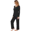 imageWiWi Pajamas Sets for Women Soft Long Sleeve Tops and Pants Sleepwear Ladies Pjs Viscose from Bamboo Pj SXXLDblack