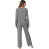 imageWiWi Pajamas Sets for Women Soft Long Sleeve Tops and Pants Sleepwear Ladies Pjs Viscose from Bamboo Pj SXXLDdark Heather Grey