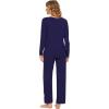 imageWiWi Pajamas Sets for Women Soft Long Sleeve Tops and Pants Sleepwear Ladies Pjs Viscose from Bamboo Pj SXXLDnavy