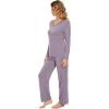 imageWiWi Pajamas Sets for Women Soft Long Sleeve Tops and Pants Sleepwear Ladies Pjs Viscose from Bamboo Pj SXXLDviolet