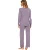 imageWiWi Pajamas Sets for Women Soft Long Sleeve Tops and Pants Sleepwear Ladies Pjs Viscose from Bamboo Pj SXXLDviolet