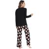imageWiWi Pajamas for Women Long Sleeve Pajama Set Viscose from Bmaboo Soft Sleep Lounge Set Sleepwear SXXLBlacksanta Claus on Black