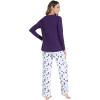 imageWiWi Pajamas for Women Long Sleeve Pajama Set Viscose from Bmaboo Soft Sleep Lounge Set Sleepwear SXXLDark Purpledark Purple Dots