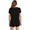 imageWiWi Pajamas for Women Short Sleeve Top with Shorts Viscose from Bamboo Pajama Set Cooling Sleepwear SXXLBblack