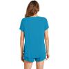 imageWiWi Pajamas for Women Short Sleeve Top with Shorts Viscose from Bamboo Pajama Set Cooling Sleepwear SXXLBteal Blue