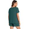 imageWiWi Pajamas for Women Short Sleeve Top with Shorts Viscose from Bamboo Pajama Set Cooling Sleepwear SXXLCforest Green