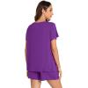 imageWiWi Pajamas for Women Short Sleeve Top with Shorts Viscose from Bamboo Pajama Set Cooling Sleepwear SXXLCpurple