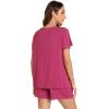 imageWiWi Pajamas for Women Short Sleeve Top with Shorts Viscose from Bamboo Pajama Set Cooling Sleepwear SXXLCraspberry Wine
