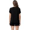 imageWiWi Pajamas for Women Short Sleeve Top with Shorts Viscose from Bamboo Pajama Set Cooling Sleepwear SXXLDblack