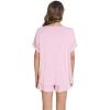 imageWiWi Pajamas for Women Short Sleeve Top with Shorts Viscose from Bamboo Pajama Set Cooling Sleepwear SXXLDpink
