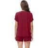 imageWiWi Pajamas for Women Short Sleeve Top with Shorts Viscose from Bamboo Pajama Set Cooling Sleepwear SXXLDwine