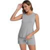 imageWiWi Pajamas for Women Tank Top Pajama Set Sleeveless Viscose from Bamboo Sleepwear Soft Shorts Pjs Sets Pj Loungewear SXXLHeather Grey