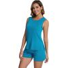 imageWiWi Pajamas for Women Tank Top Pajama Set Sleeveless Viscose from Bamboo Sleepwear Soft Shorts Pjs Sets Pj Loungewear SXXLTeal Blue