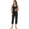imageWiWi Pajamas for WomenViscose Made from Bamboo Sleeveless Pjs Tank Top Capri Pants Pajama Set SXXLAblack