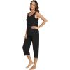 imageWiWi Pajamas for WomenViscose Made from Bamboo Sleeveless Pjs Tank Top Capri Pants Pajama Set SXXLAblack