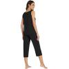imageWiWi Pajamas for WomenViscose Made from Bamboo Sleeveless Pjs Tank Top Capri Pants Pajama Set SXXLAblack