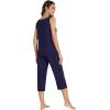 imageWiWi Pajamas for WomenViscose Made from Bamboo Sleeveless Pjs Tank Top Capri Pants Pajama Set SXXLAnavy