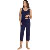 imageWiWi Pajamas for WomenViscose Made from Bamboo Sleeveless Pjs Tank Top Capri Pants Pajama Set SXXLAnavy