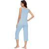 imageWiWi Pajamas for WomenViscose Made from Bamboo Sleeveless Pjs Tank Top Capri Pants Pajama Set SXXLApale Blue