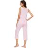 imageWiWi Pajamas for WomenViscose Made from Bamboo Sleeveless Pjs Tank Top Capri Pants Pajama Set SXXLApink