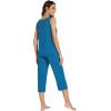 imageWiWi Pajamas for WomenViscose Made from Bamboo Sleeveless Pjs Tank Top Capri Pants Pajama Set SXXLAteal Blue