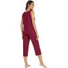 imageWiWi Pajamas for WomenViscose Made from Bamboo Sleeveless Pjs Tank Top Capri Pants Pajama Set SXXLAwine